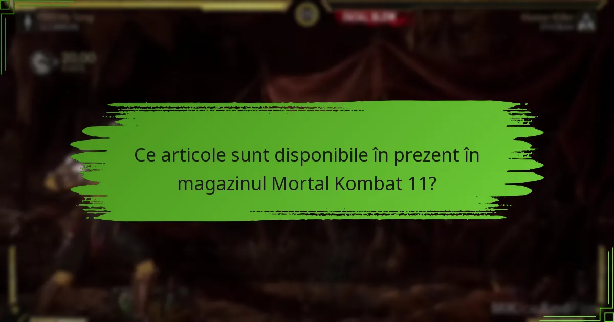 Ce articole sunt disponibile în prezent în magazinul Mortal Kombat 11?